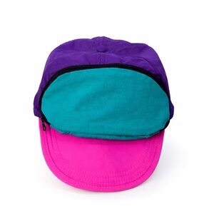 Retro Festival Fanny Pack Hat Cap-Sac Neon 80s 90s Rave Colorblock Cap